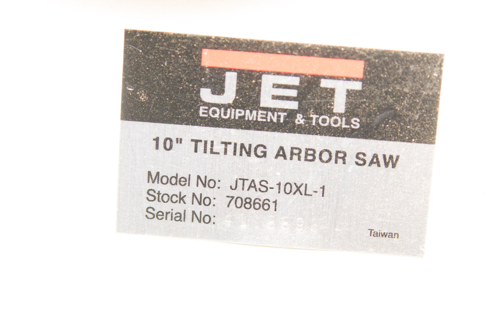 Jet 10-Inch JTAS-10XL-1 Tilting Arbor Saw with Accessories