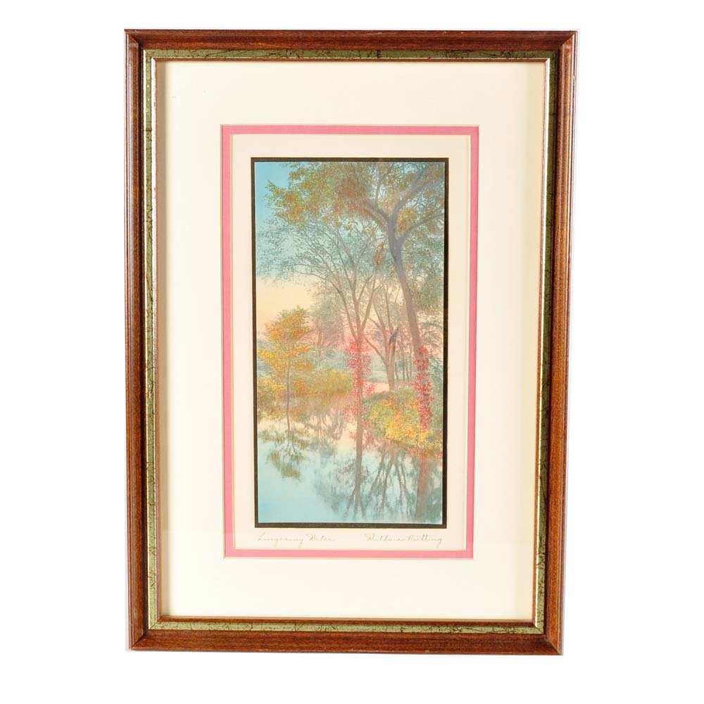 Wallace Nutting Hand-Tinted Photograph "Lingering Waters"