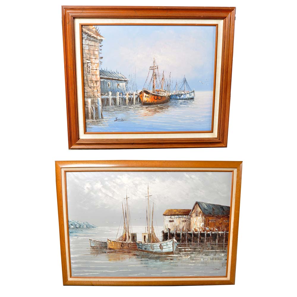 W. Jones Vintage Oil Paintings on Canvas