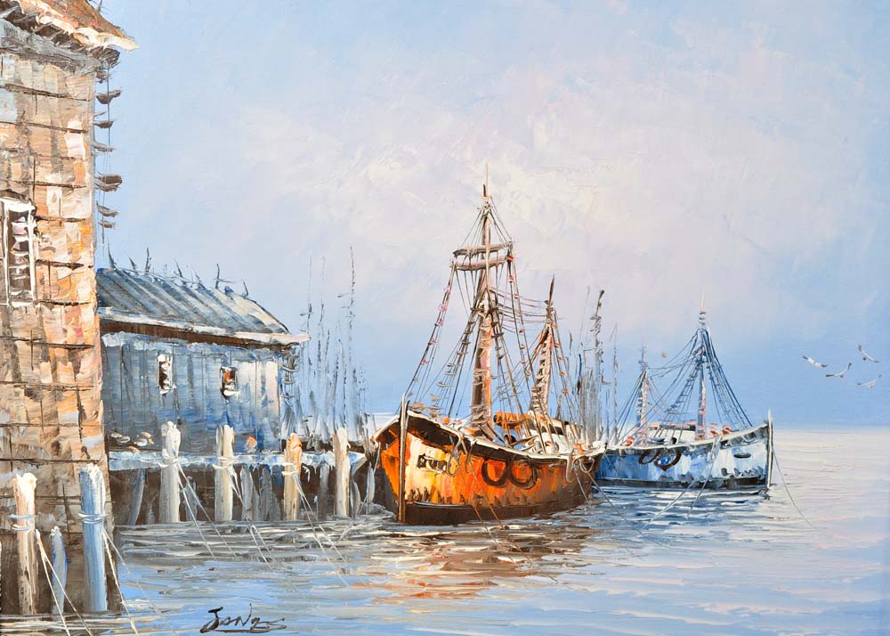 W. Jones Vintage Oil Paintings on Canvas