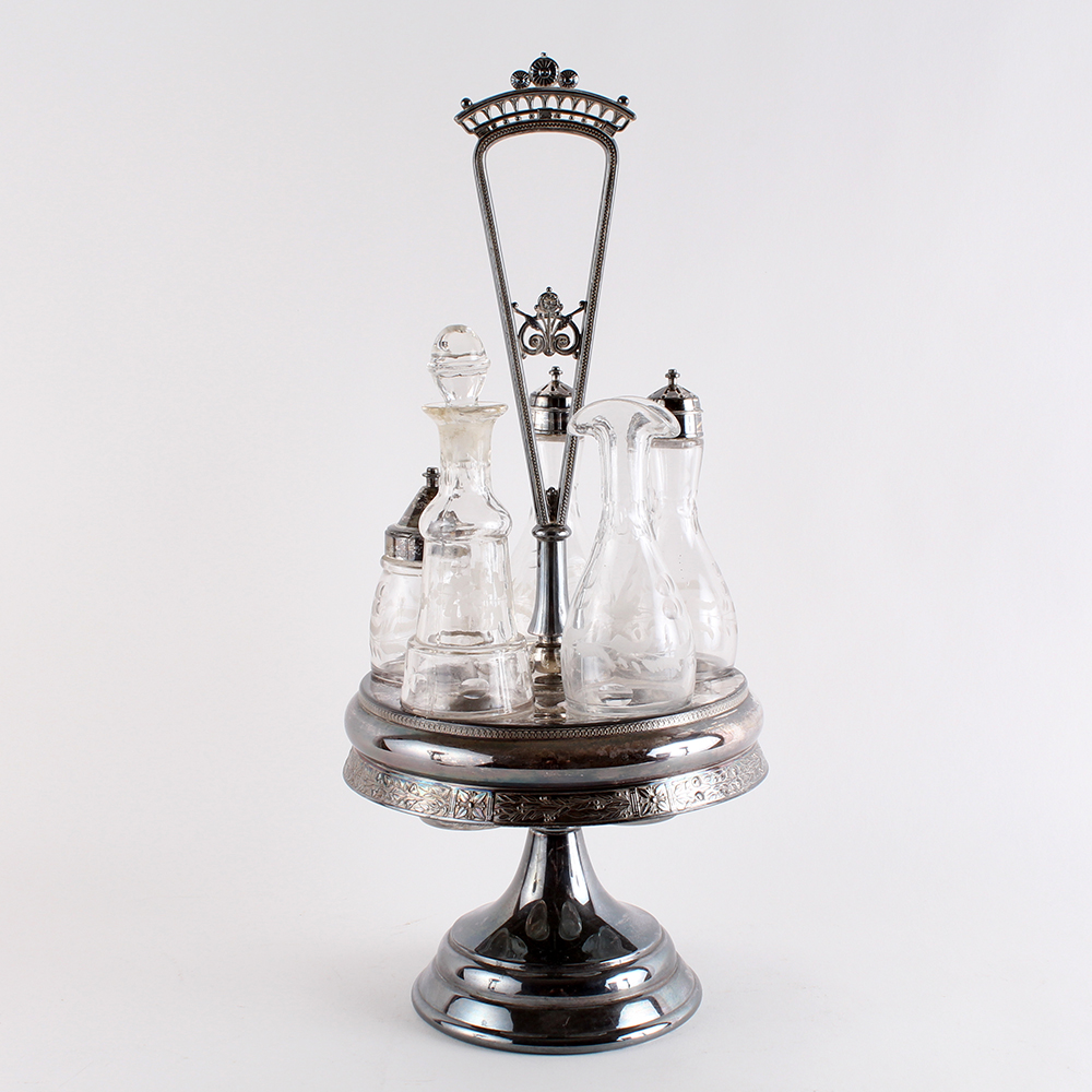 Vintage Silver Plate Condiment Caddy