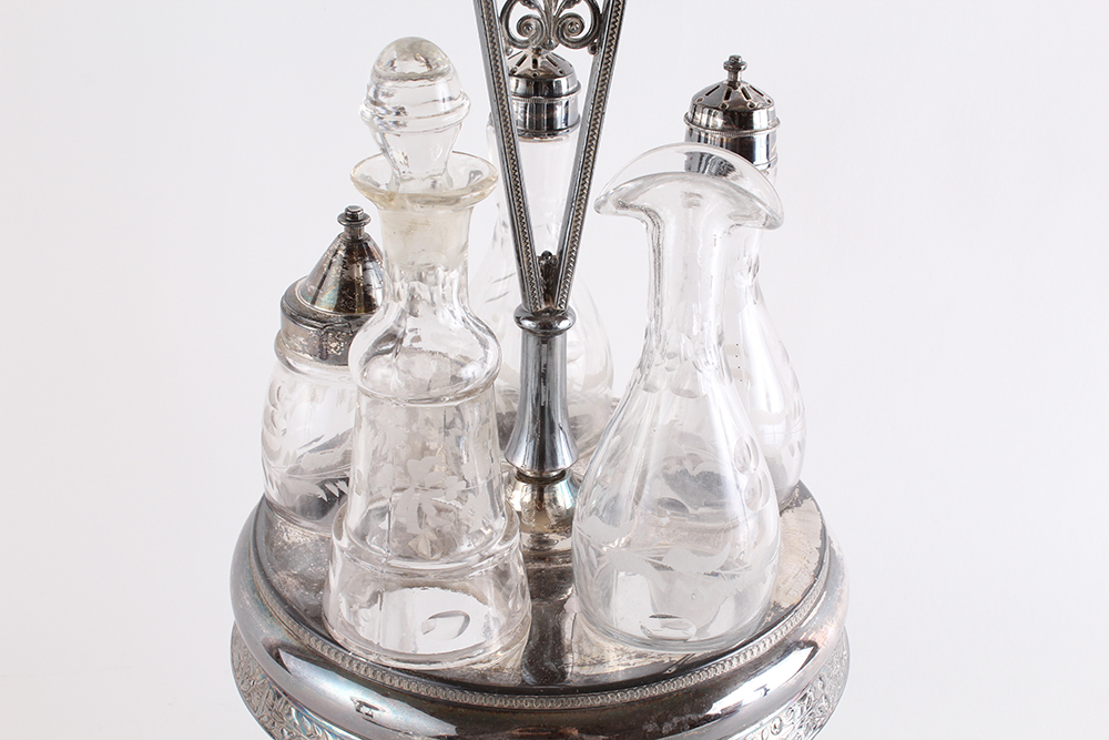 Vintage Silver Plate Condiment Caddy