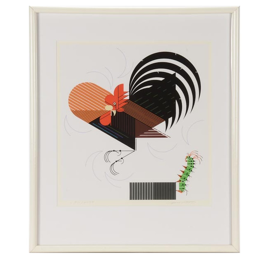 Charley Harper Signed Limited Edition Serigraph "Crawling Tall"