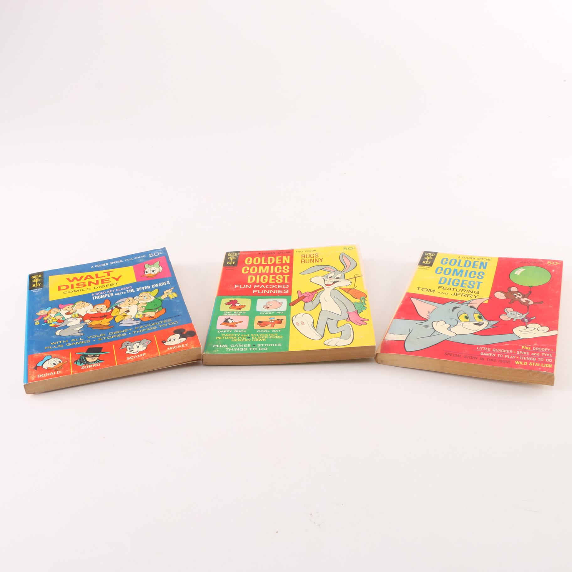 RELOT TO 17LOU004-500:1970 Group of Gold Key Cartoon Digests