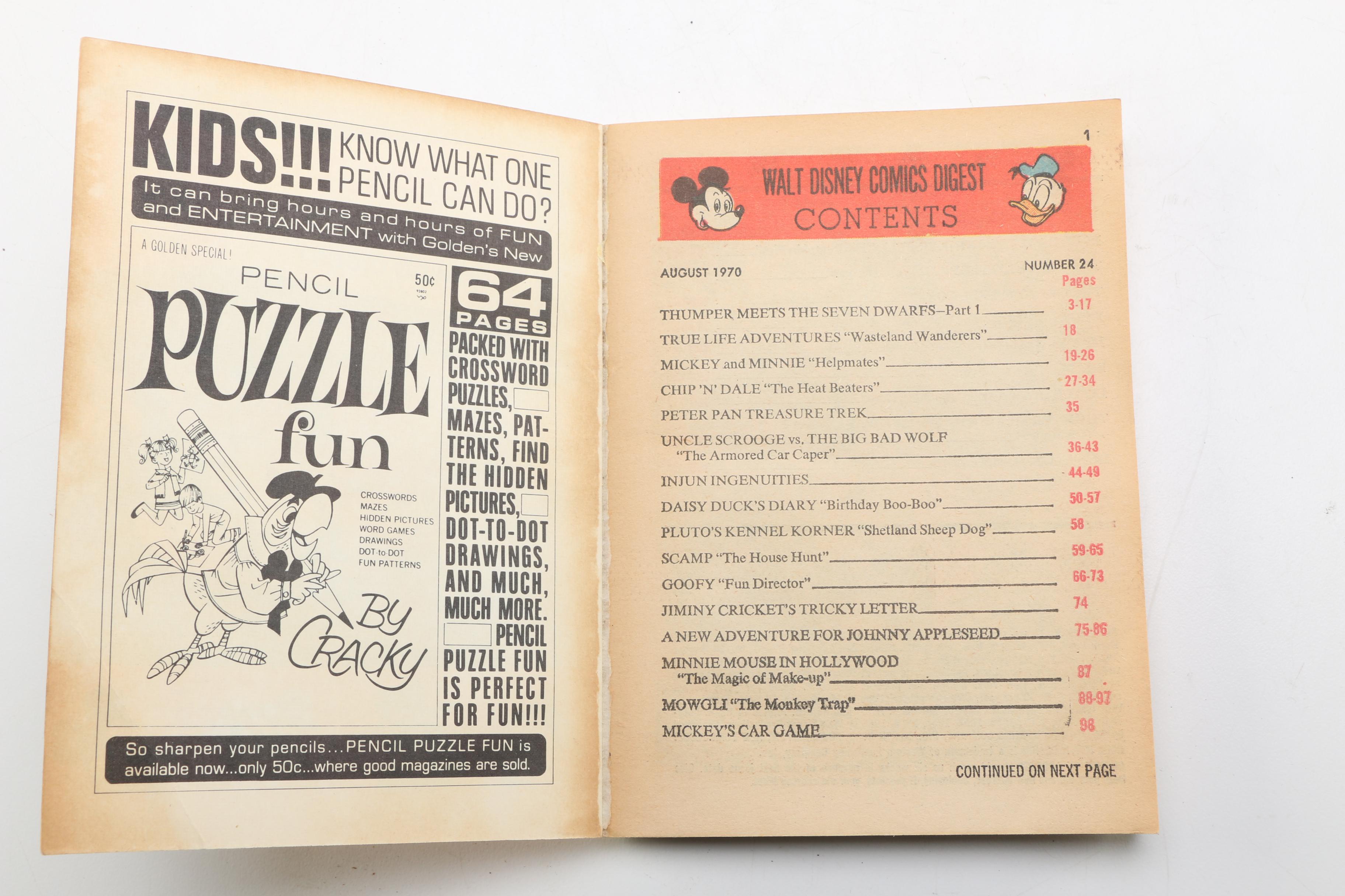 "Golden Comics Digest"  and "Walt Disney Comics Digest" Comics