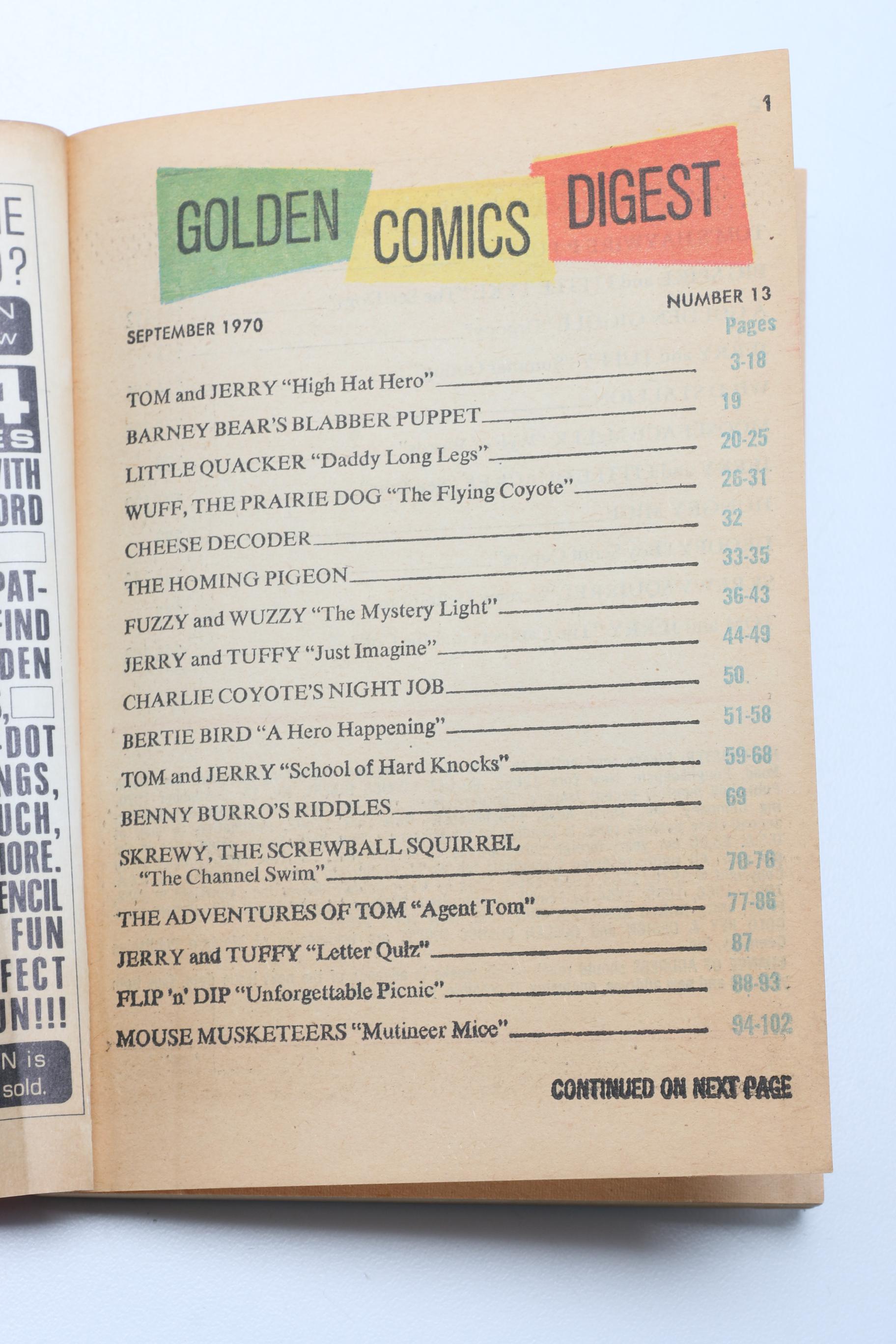 Golden and Walt Disney Comics Digest