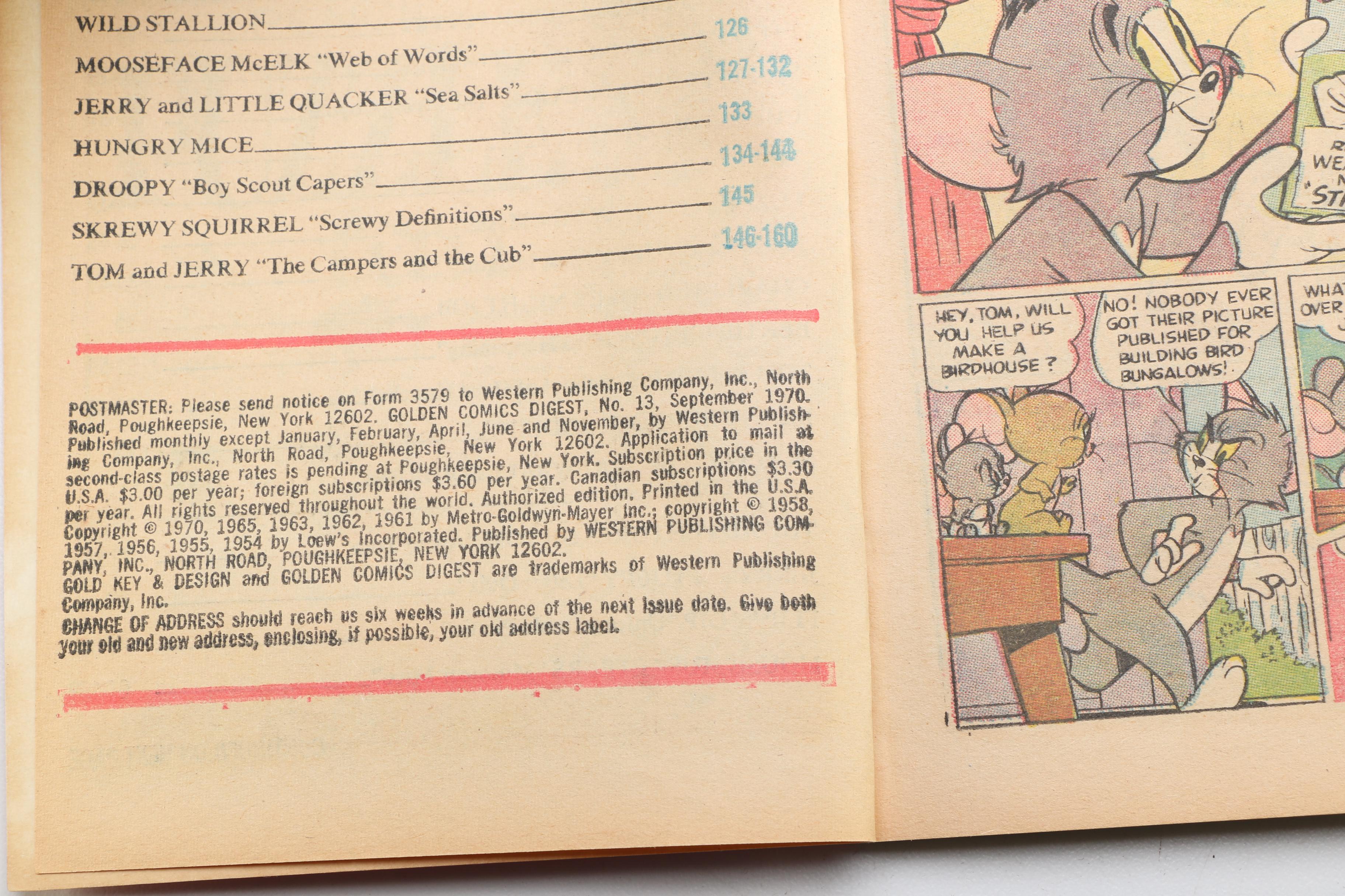 "Golden Comics Digest"  and "Walt Disney Comics Digest" Comics