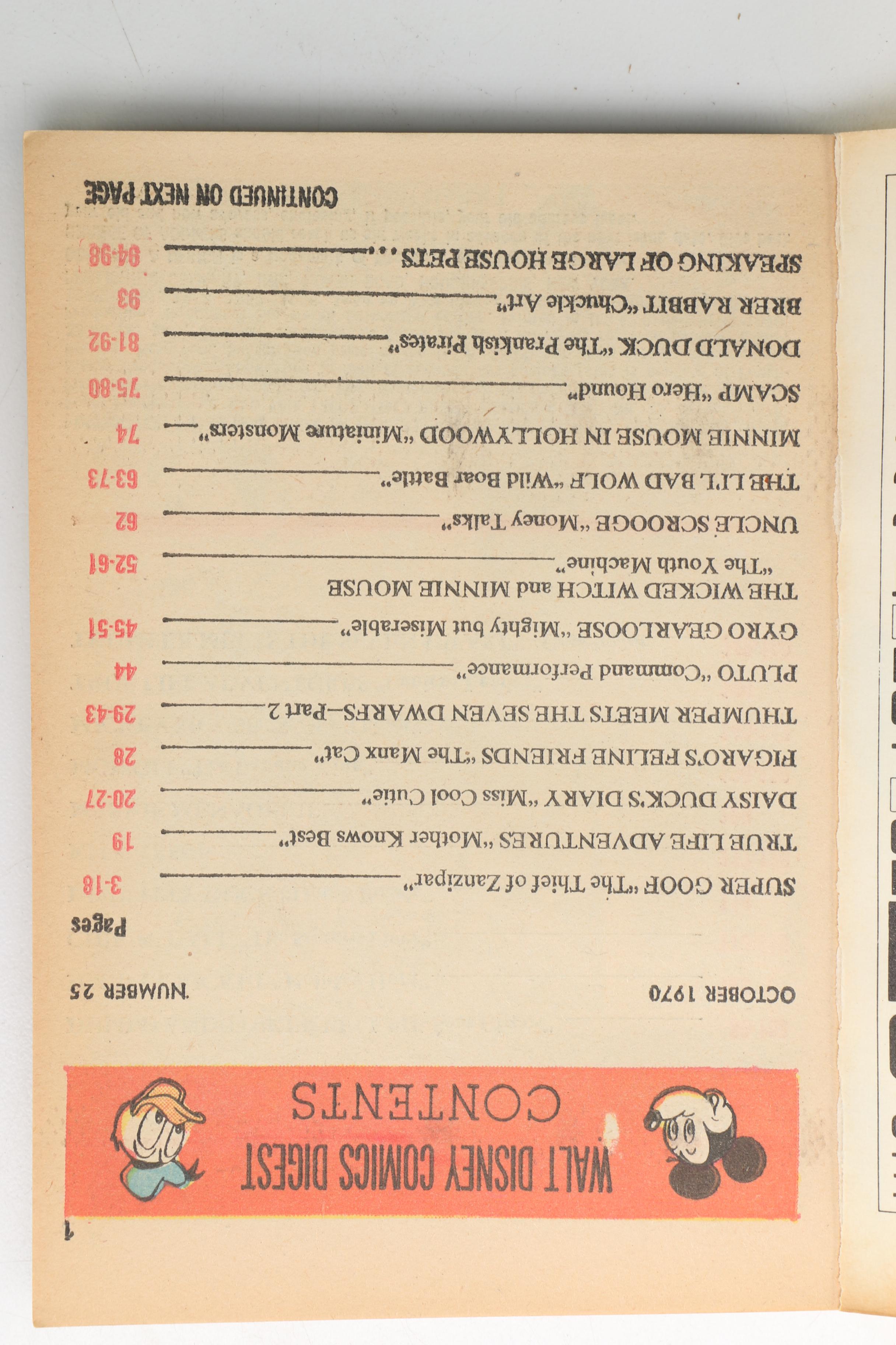 "Golden Comics Digest"  and "Walt Disney Comics Digest" Comics