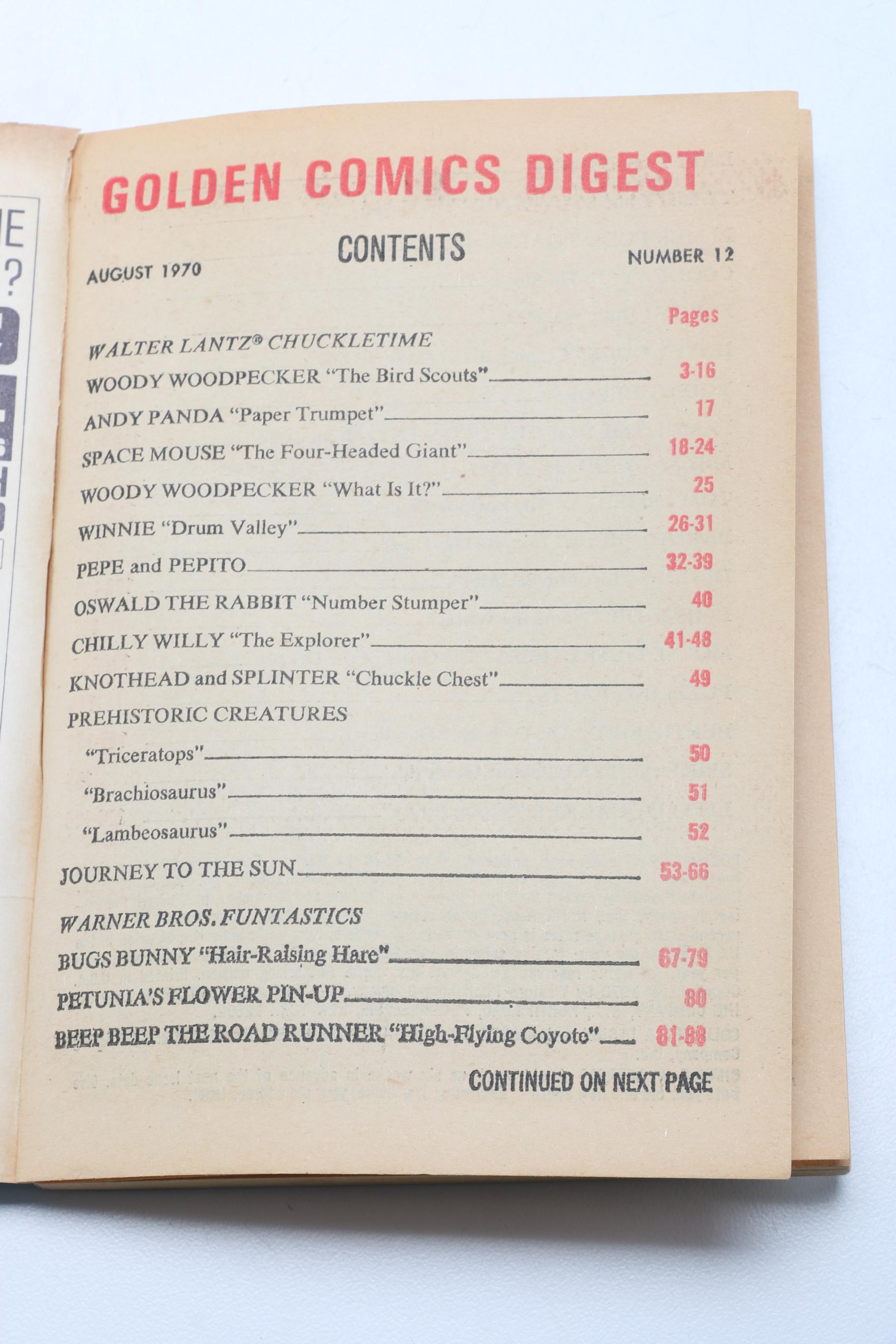 Golden and Walt Disney Comics Digest