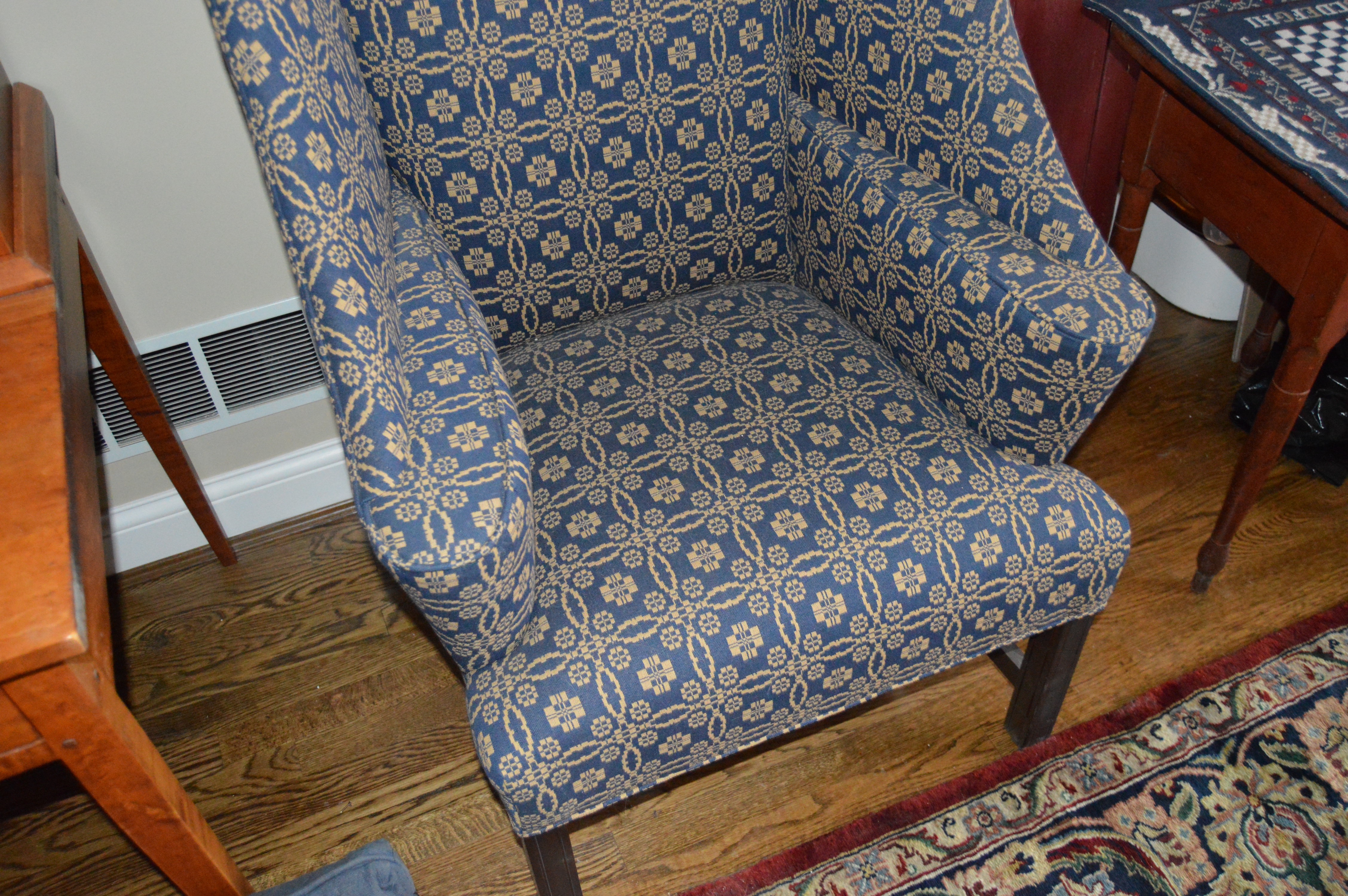 Upholstered Wing Back Chair by Johnston Benchworks
