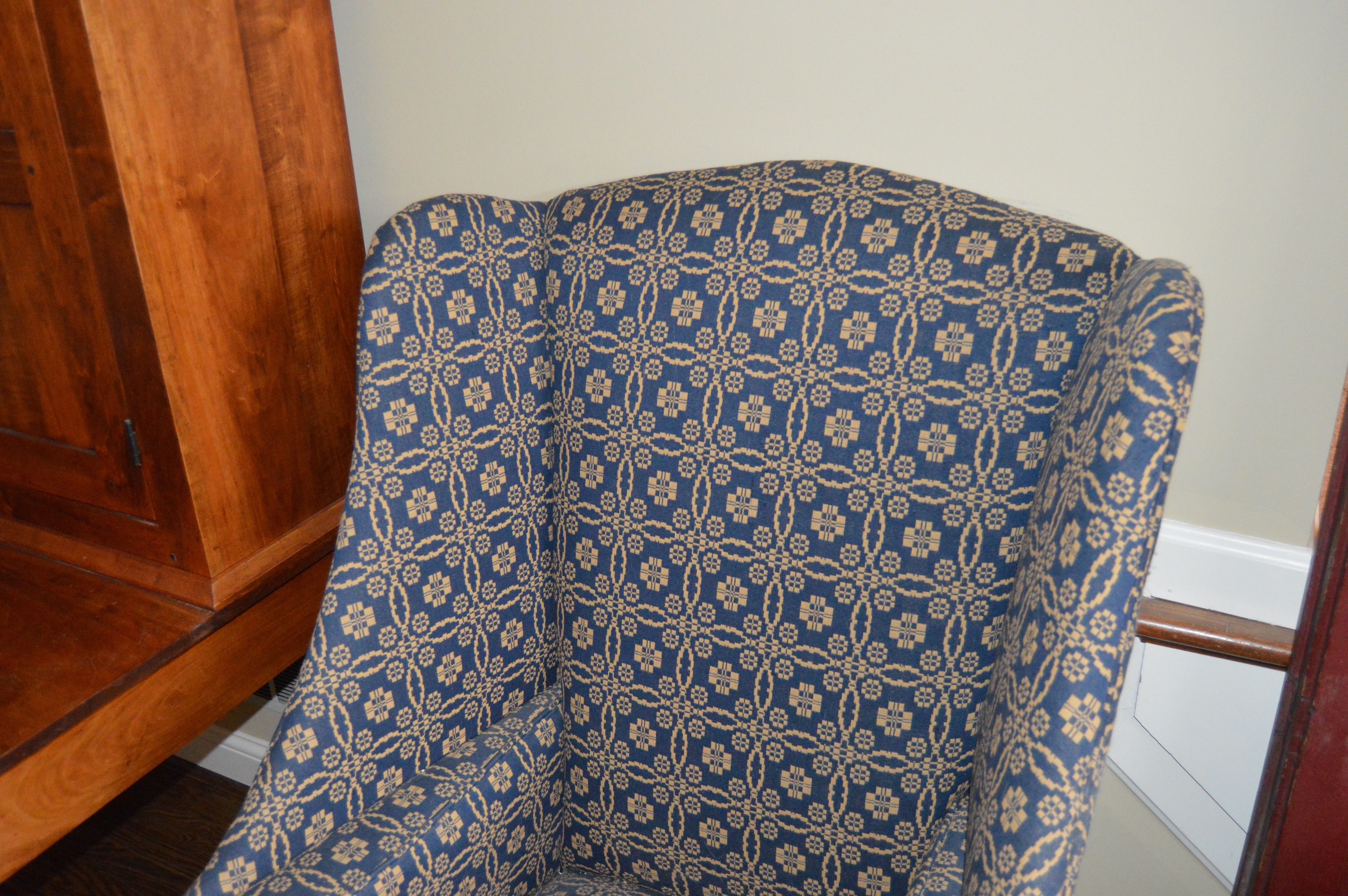 Upholstered Wing Back Chair by Johnston Benchworks