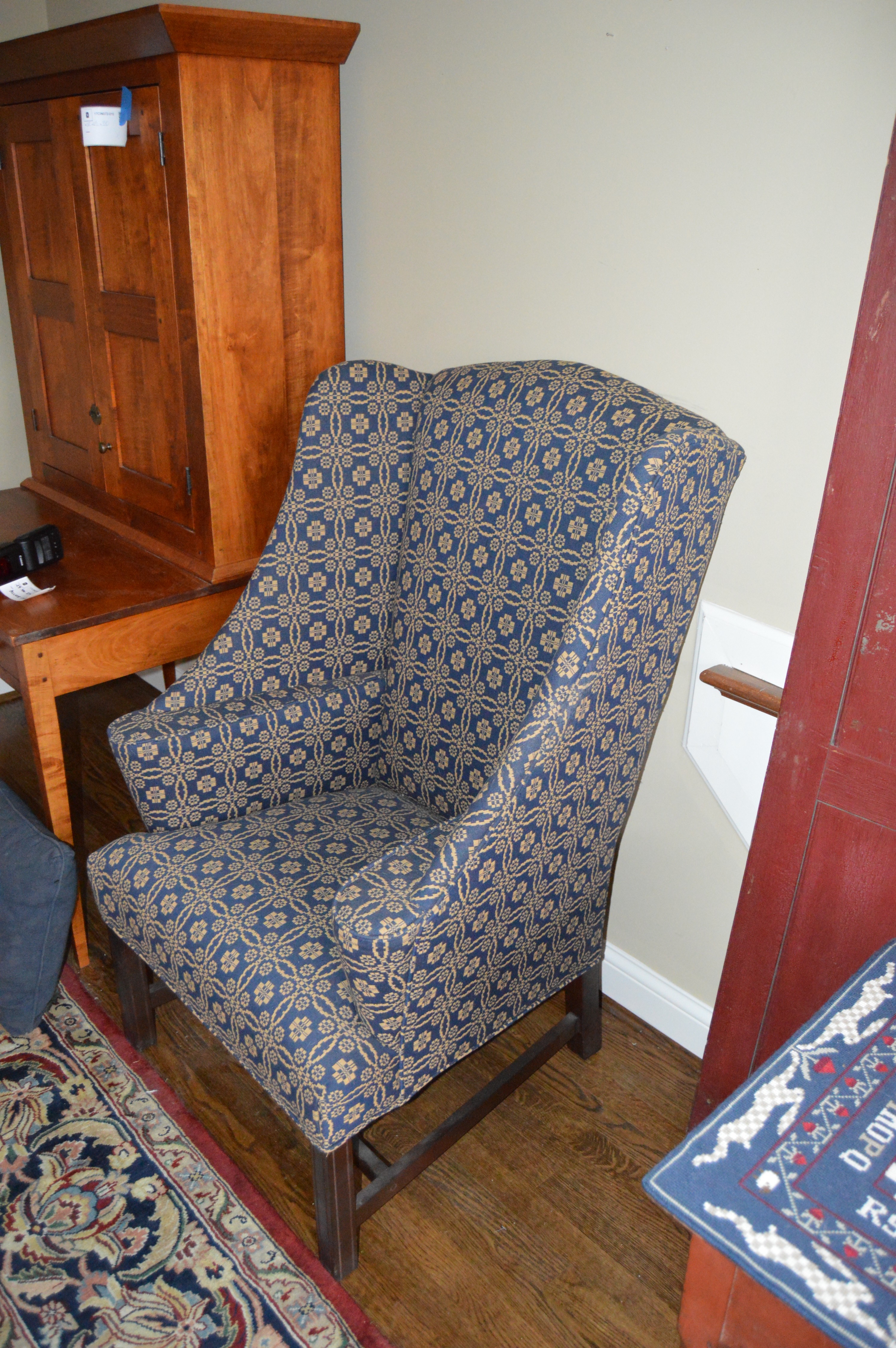 Upholstered Wing Back Chair by Johnston Benchworks