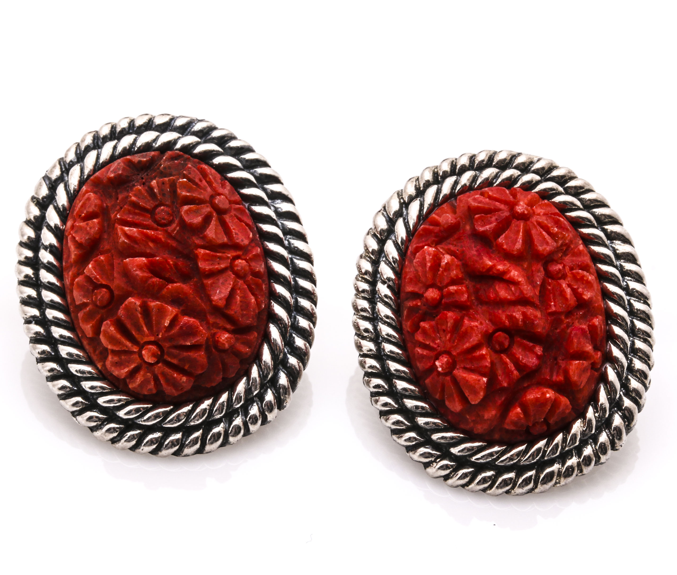 Sterling Silver Mother of Pearl, Marcasite, and Coral Jewelry