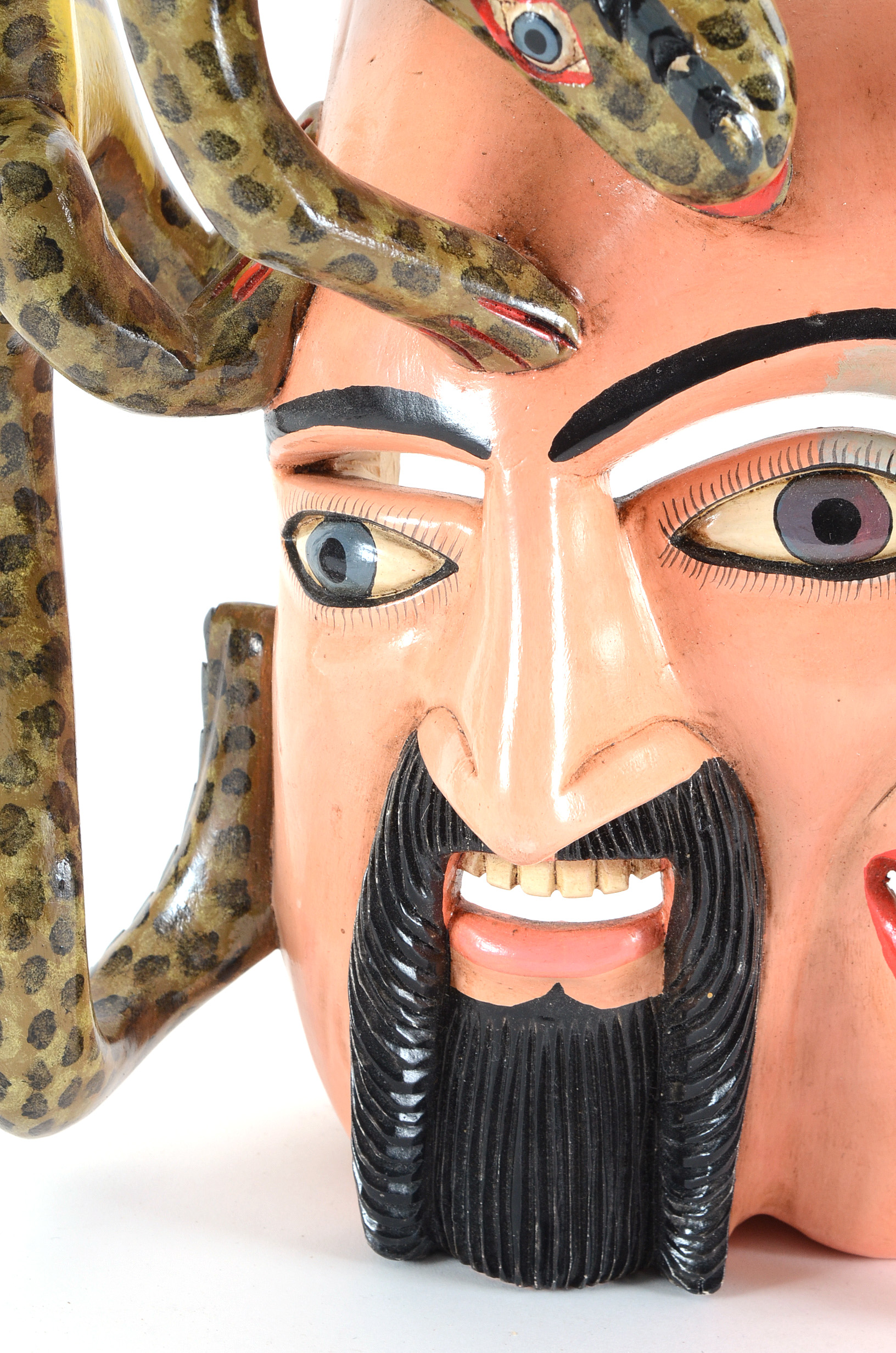 Juan Horta Castillo Hand-Carved Wooden Folk Art Mask