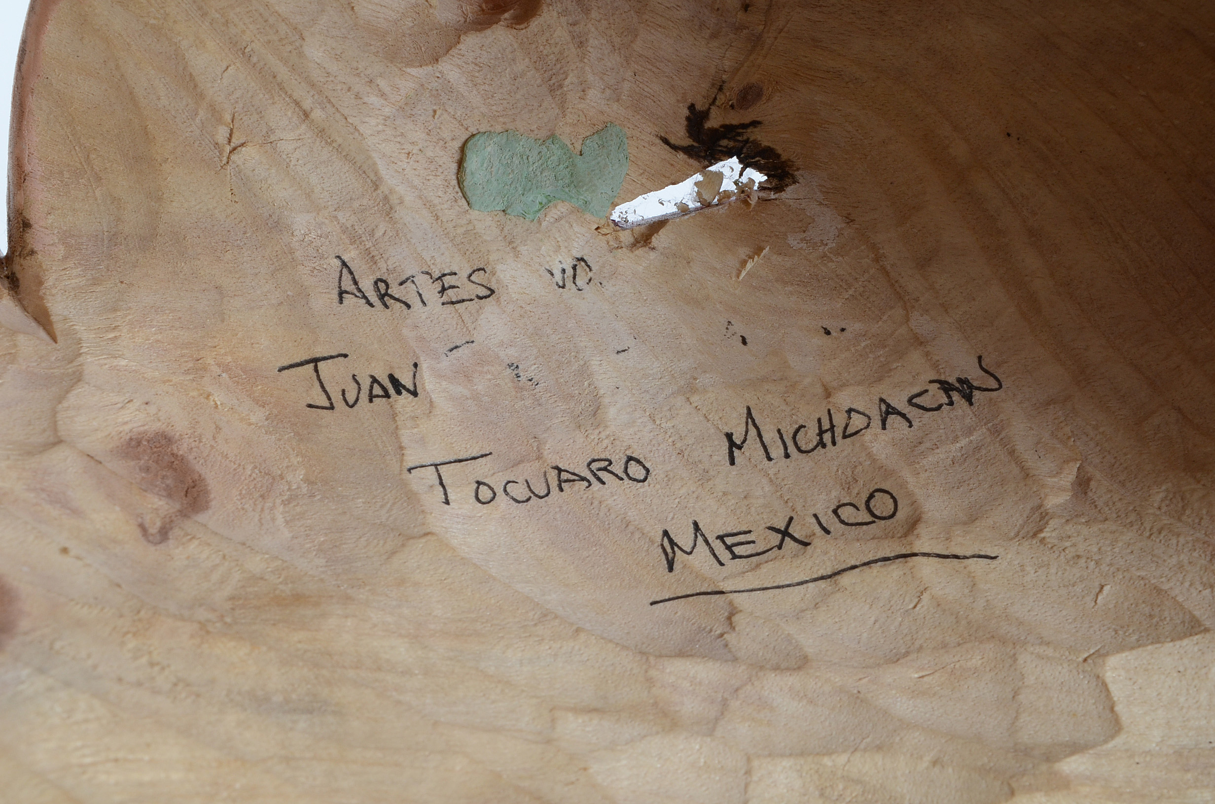 Juan Horta Castillo Hand-Carved Wooden Folk Art Mask