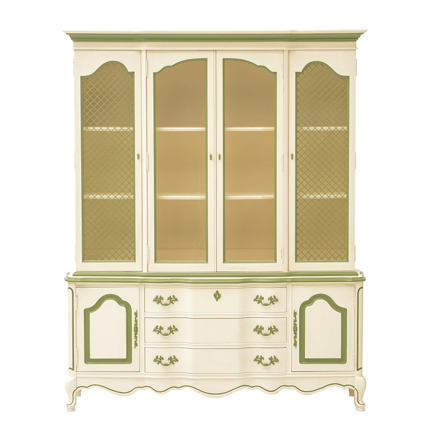 Bassett French Provincial Style Painted China Cabinet