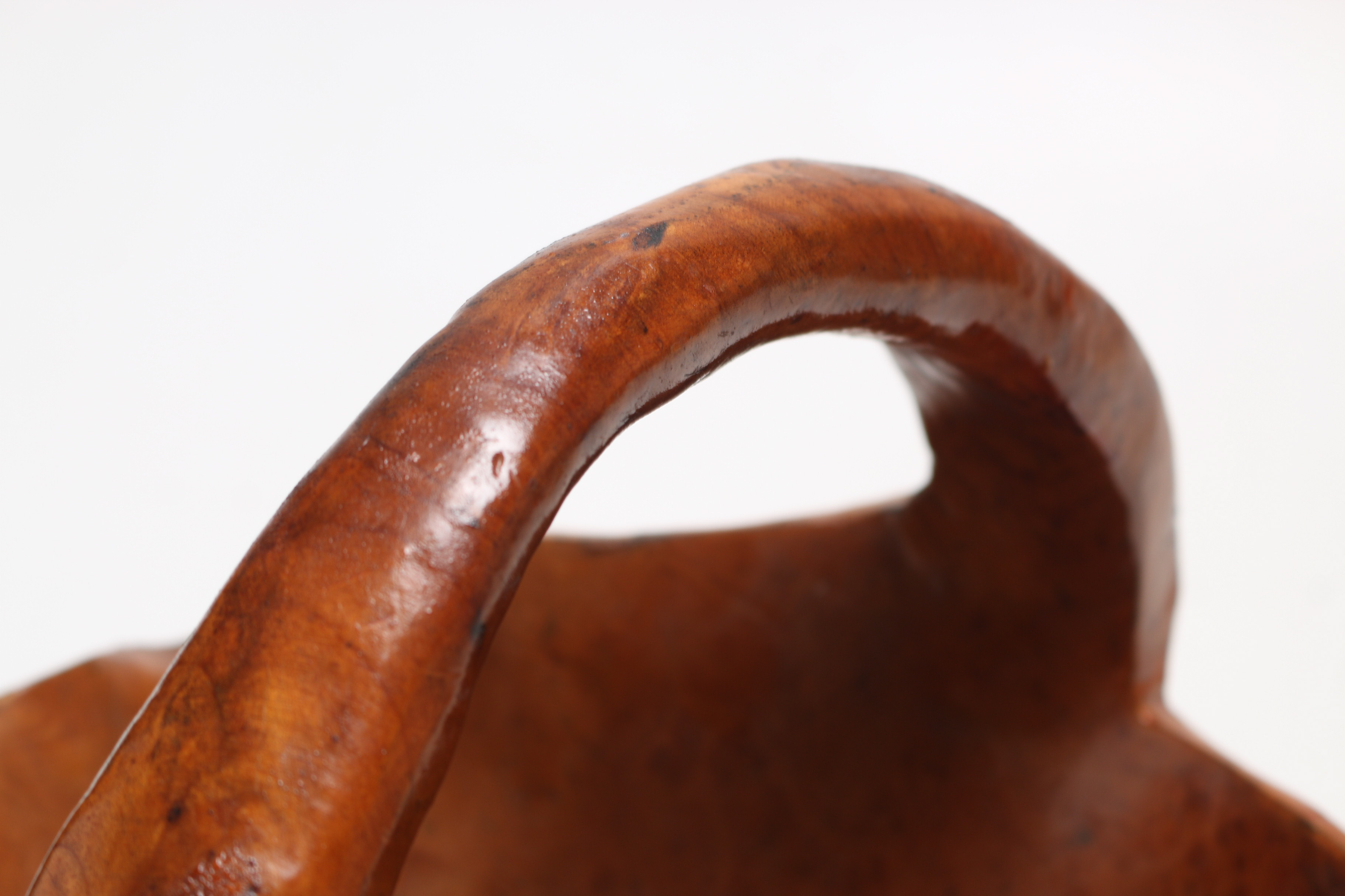 Handcrafted Naturalistic Carved Wood Basket