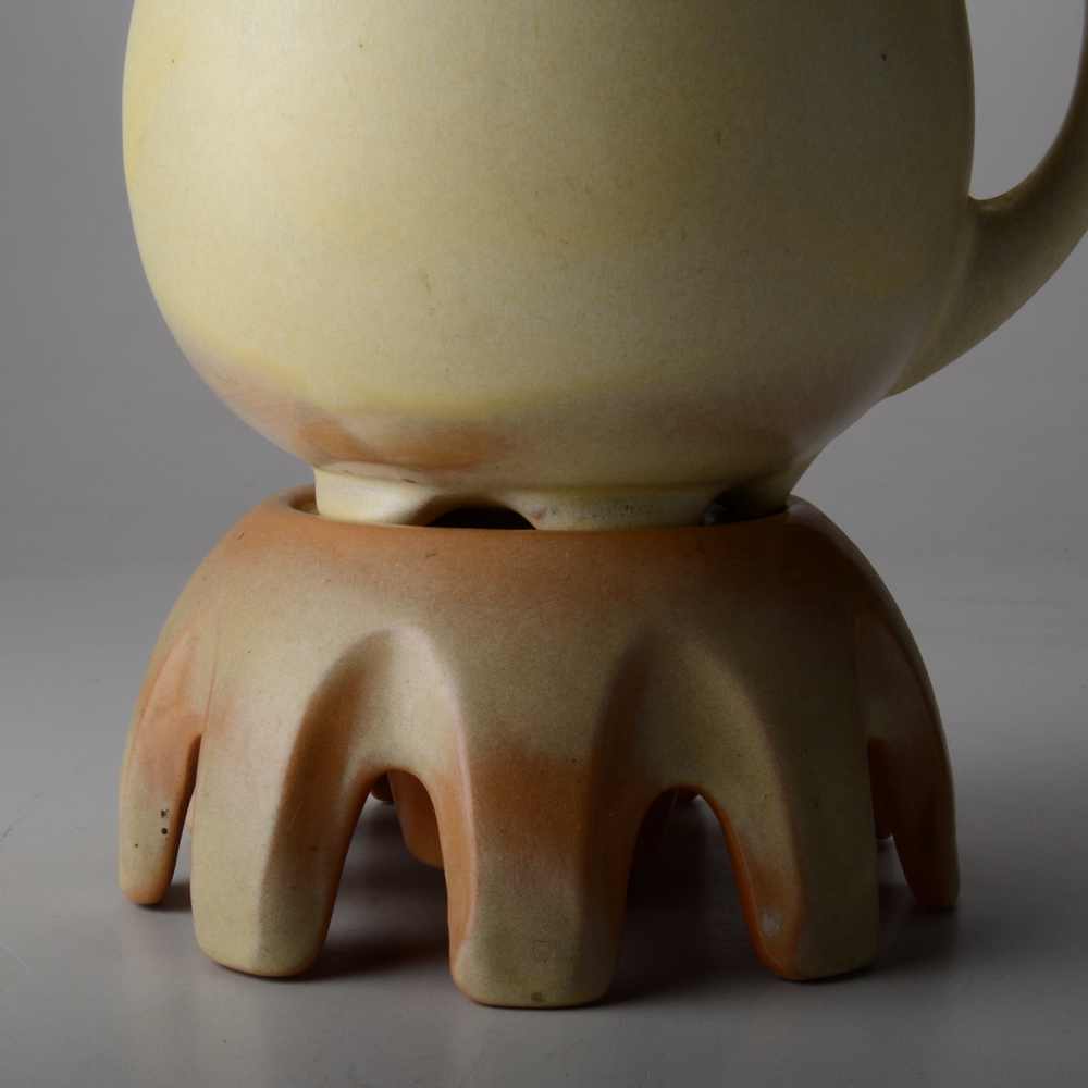 Vintage Frankoma Pottery Jug with Warming Stand