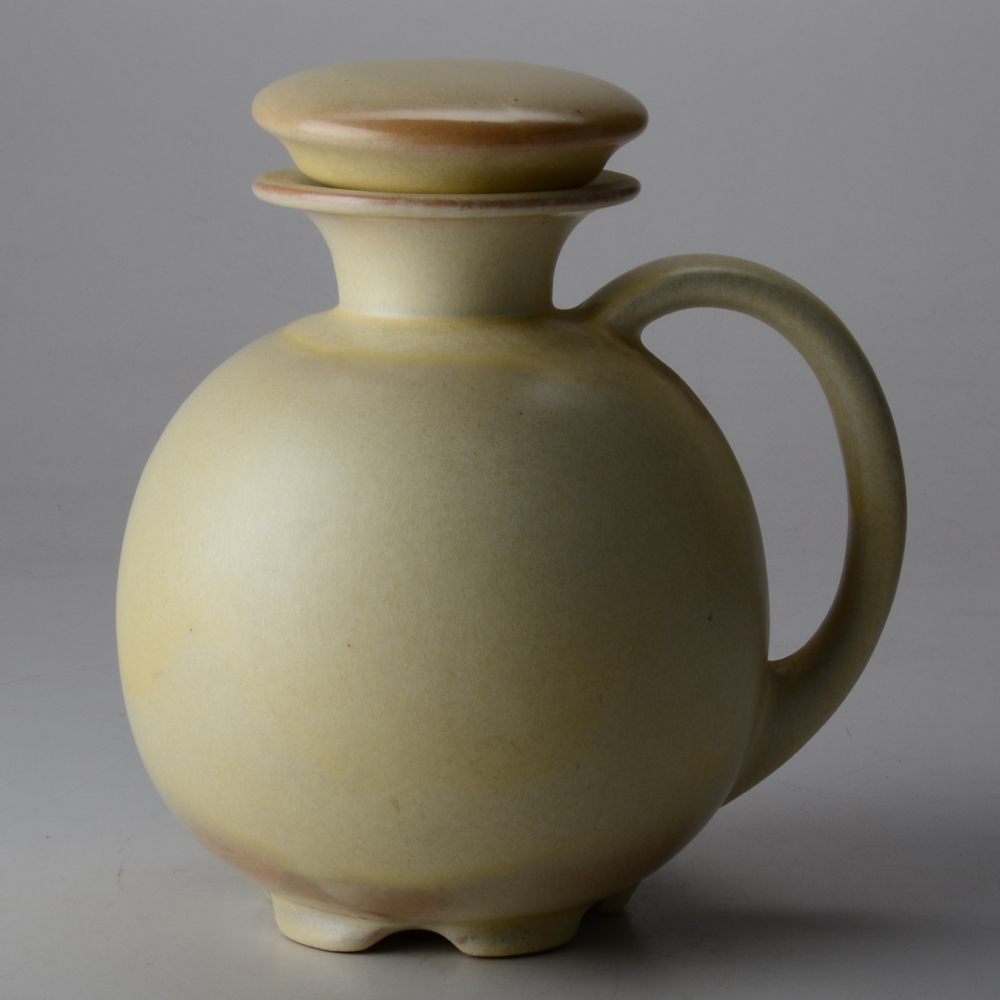 Vintage Frankoma Pottery Jug with Warming Stand