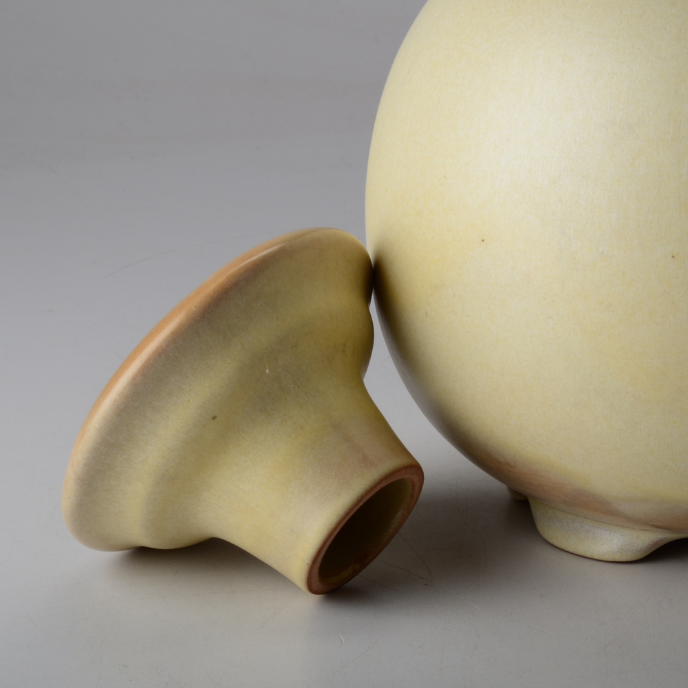 Vintage Frankoma Pottery Jug with Warming Stand