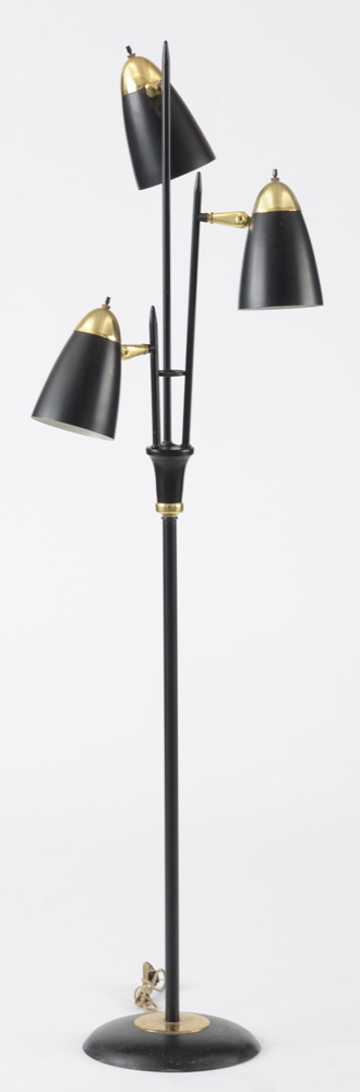 Triple Bullet Three Stemmed 1950's Pole Lamp