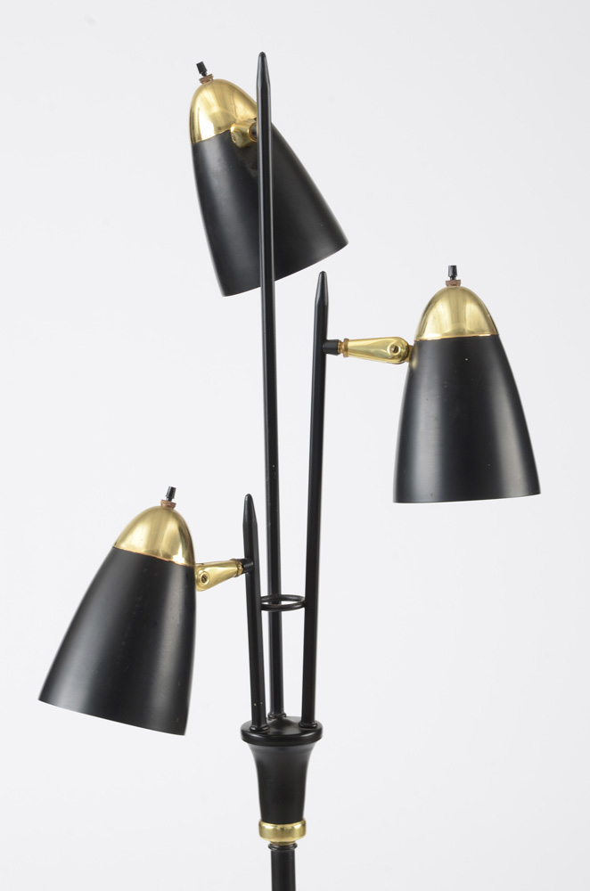 Triple Bullet Three Stemmed 1950's Pole Lamp