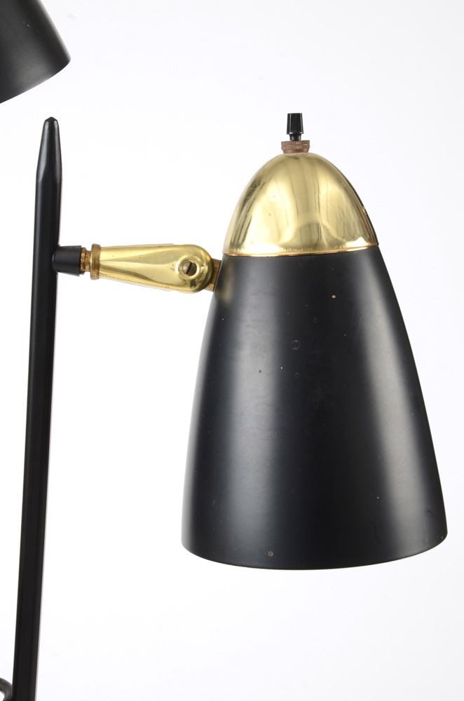 Triple Bullet Three Stemmed 1950's Pole Lamp