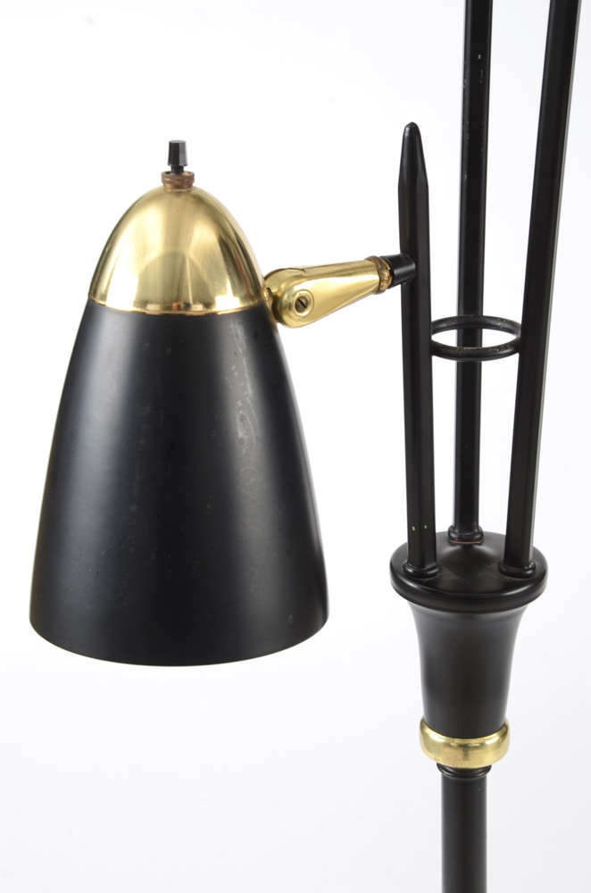 Triple Bullet Three Stemmed 1950's Pole Lamp