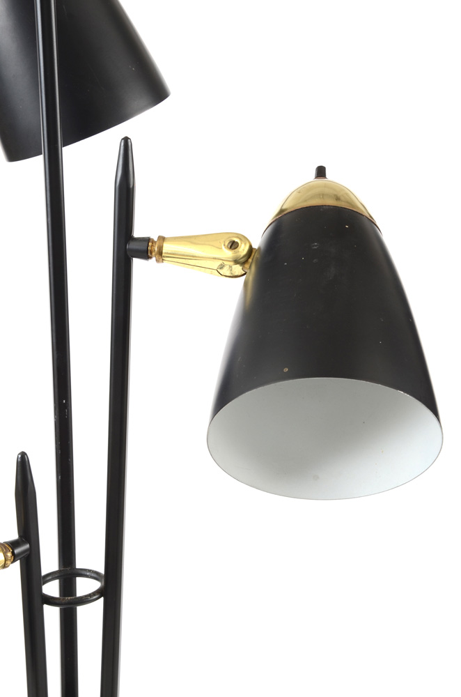 Triple Bullet Three Stemmed 1950's Pole Lamp