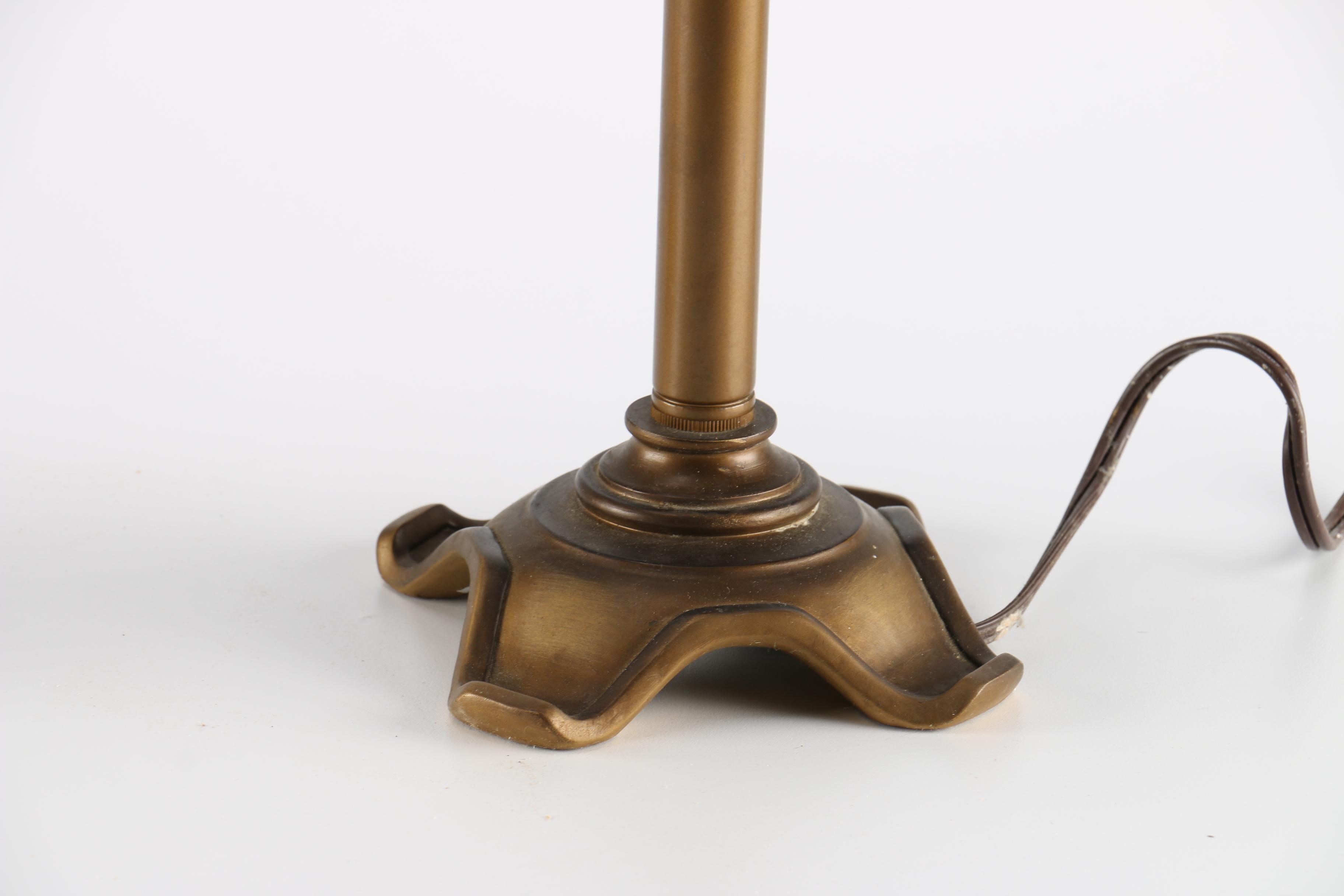 Bronze Tone Table Lamps With Collapsible Shades