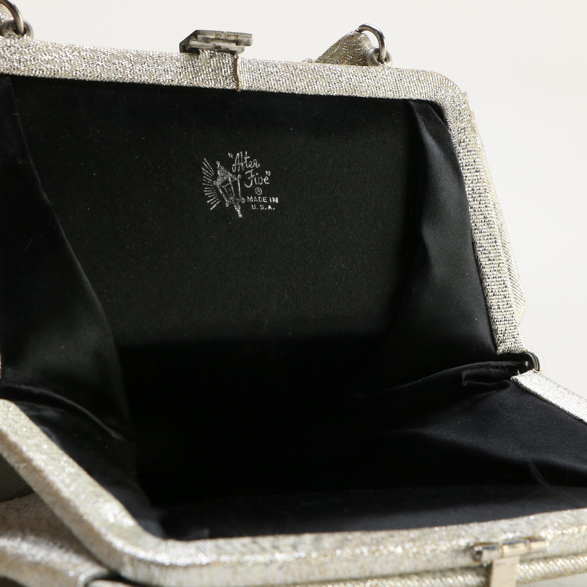 Vintage Lucite Confetti Barrel Purse and After Five Handbag