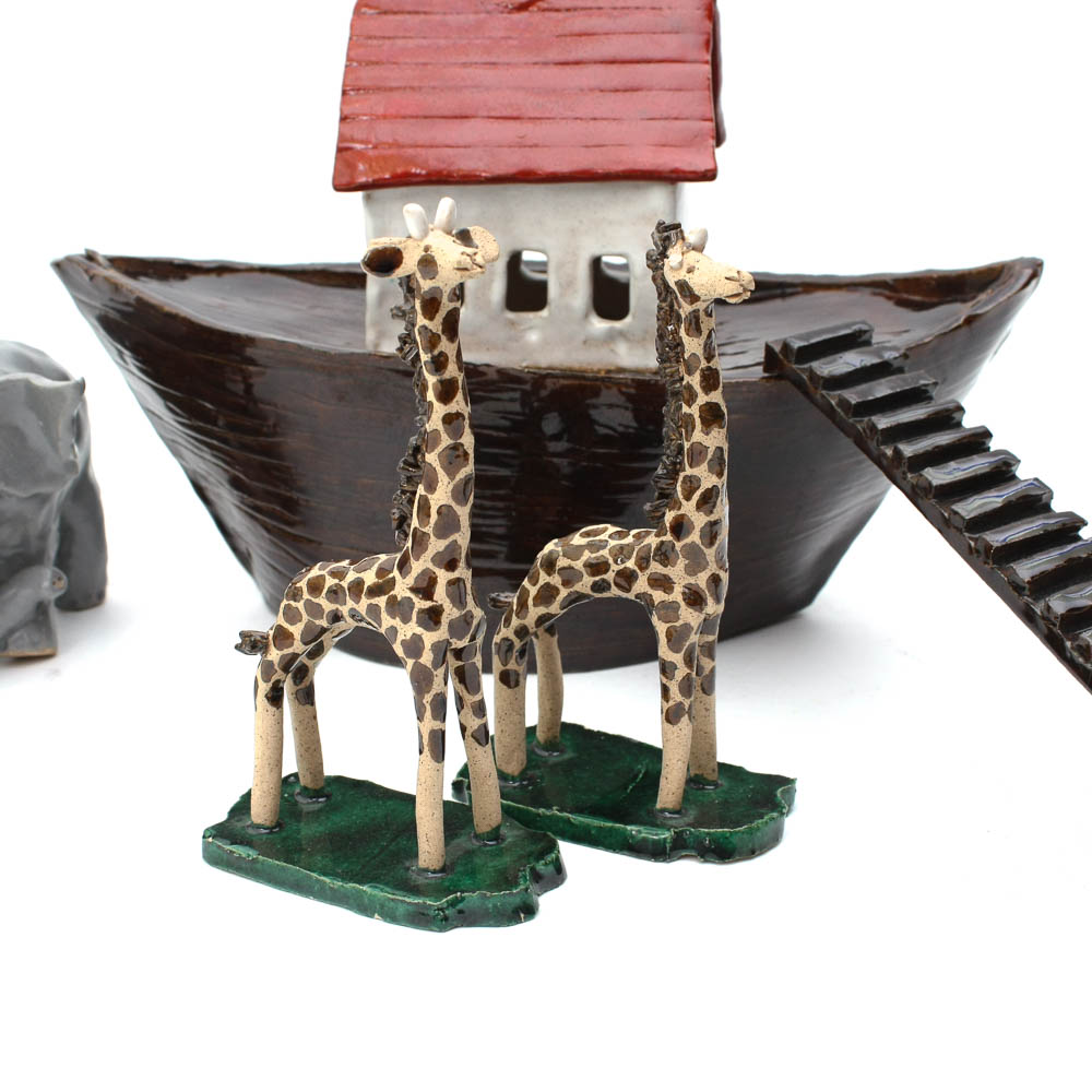 Hand Made Ceramic Noah's Ark Set