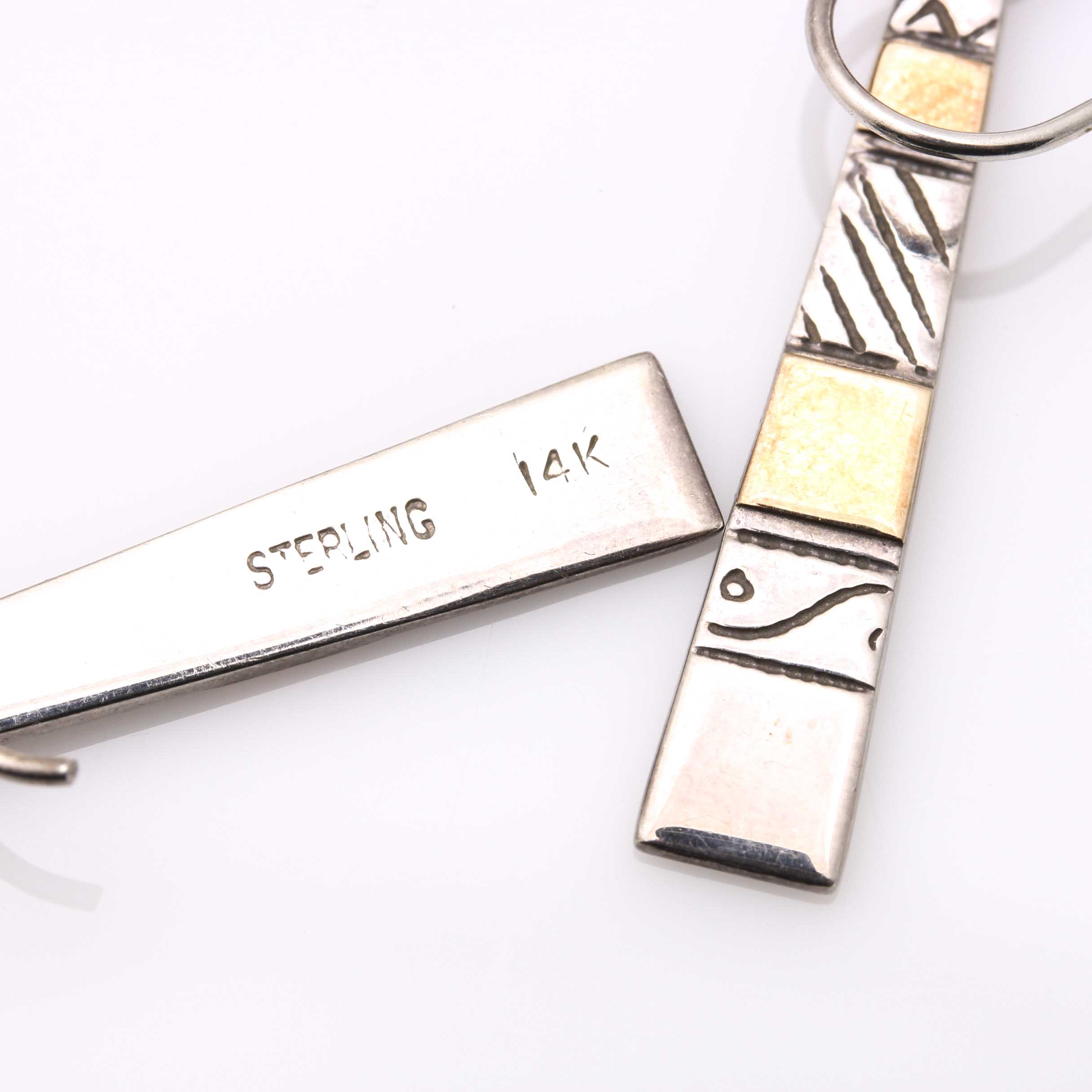 Sterling Silver 14K Yellow Gold Demi Parure