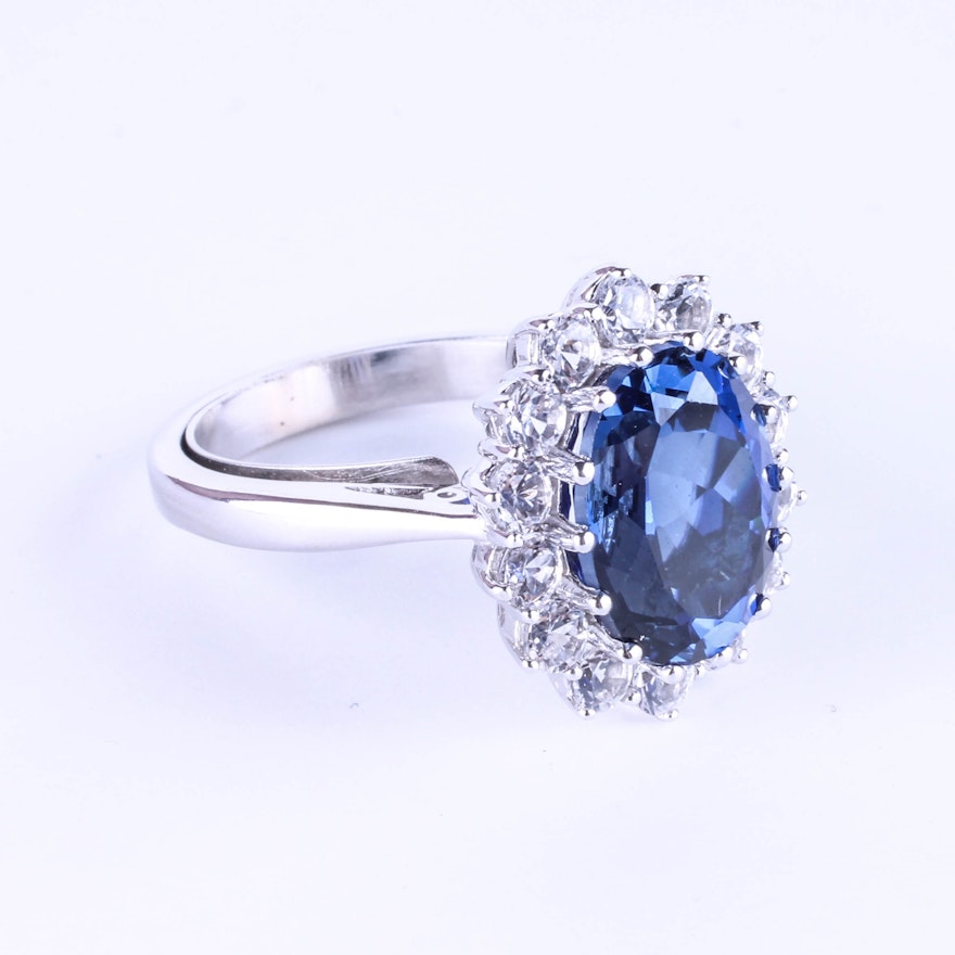 White Gold and Sapphire Ring