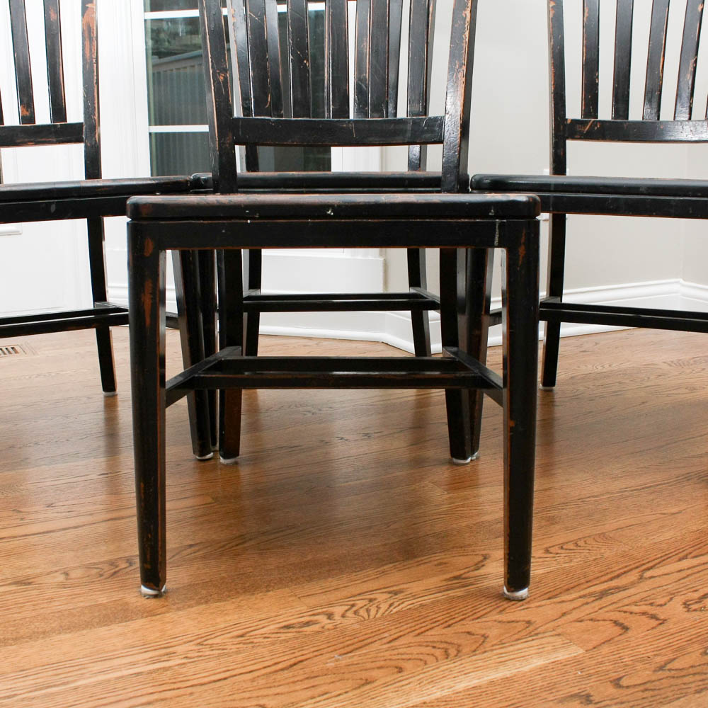 Set of Four Vintage Courtroom Chairs