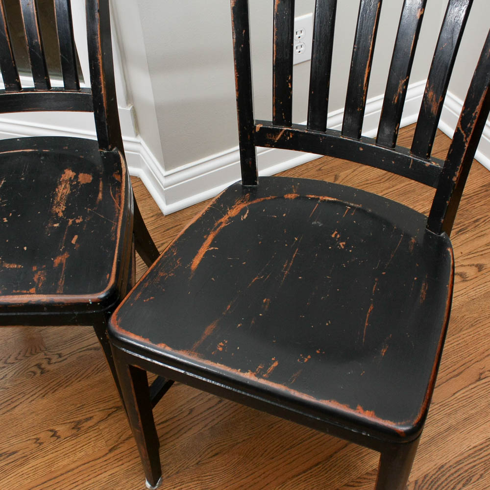 Set of Four Vintage Courtroom Chairs