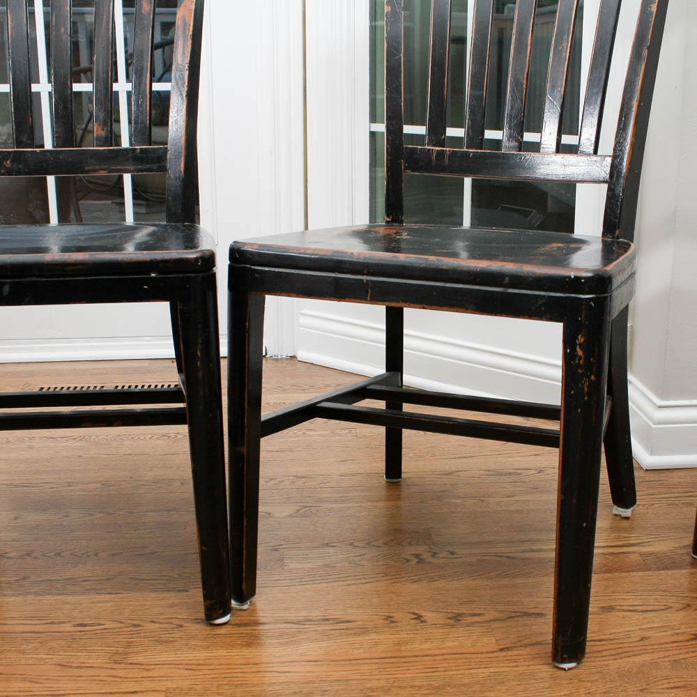 Set of Four Vintage Courtroom Chairs