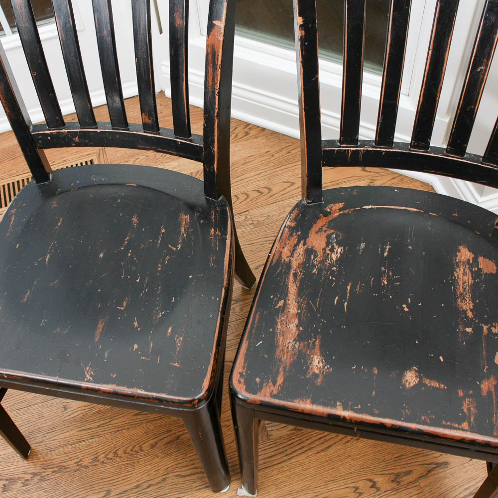 Set of Four Vintage Courtroom Chairs