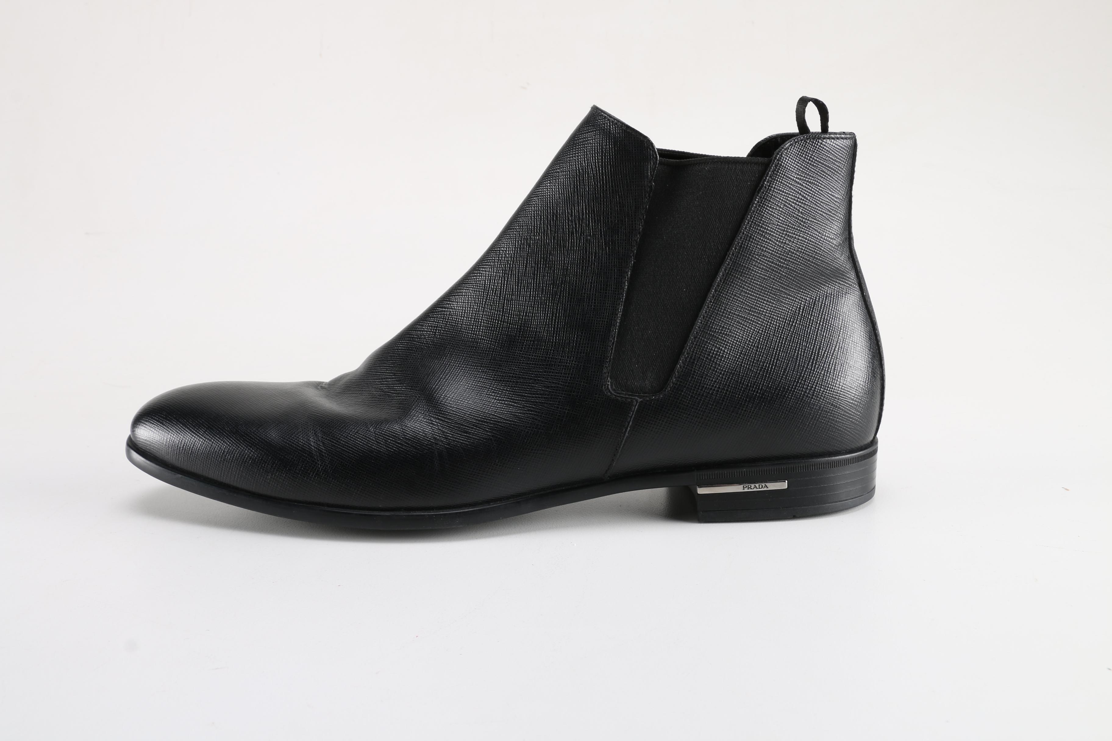 Men's Prada Saffiano Leather Chelsea Boots Size 10