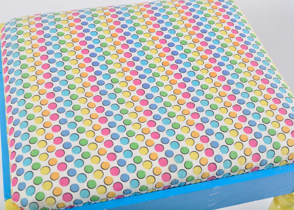 Vintage Painted Child's Desk With Bench