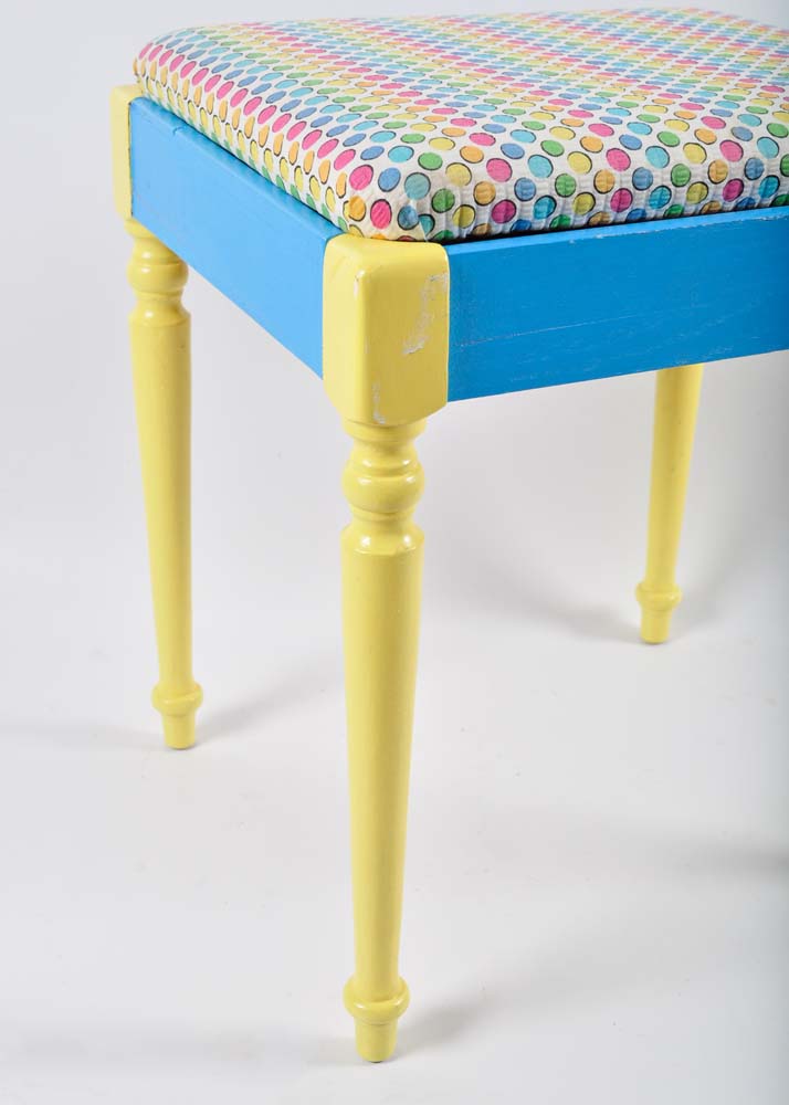 Vintage Painted Child's Desk With Bench