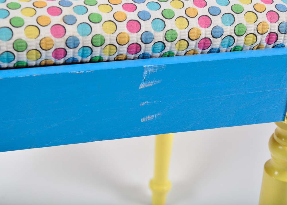 Vintage Painted Child's Desk With Bench