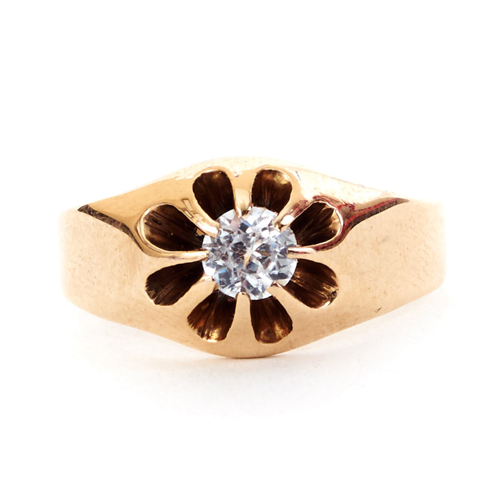 10K Yellow Gold Cubic Zirconia Ring