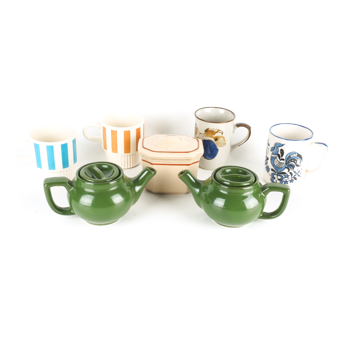 Group of Ceramic Cups and Tea Pots
