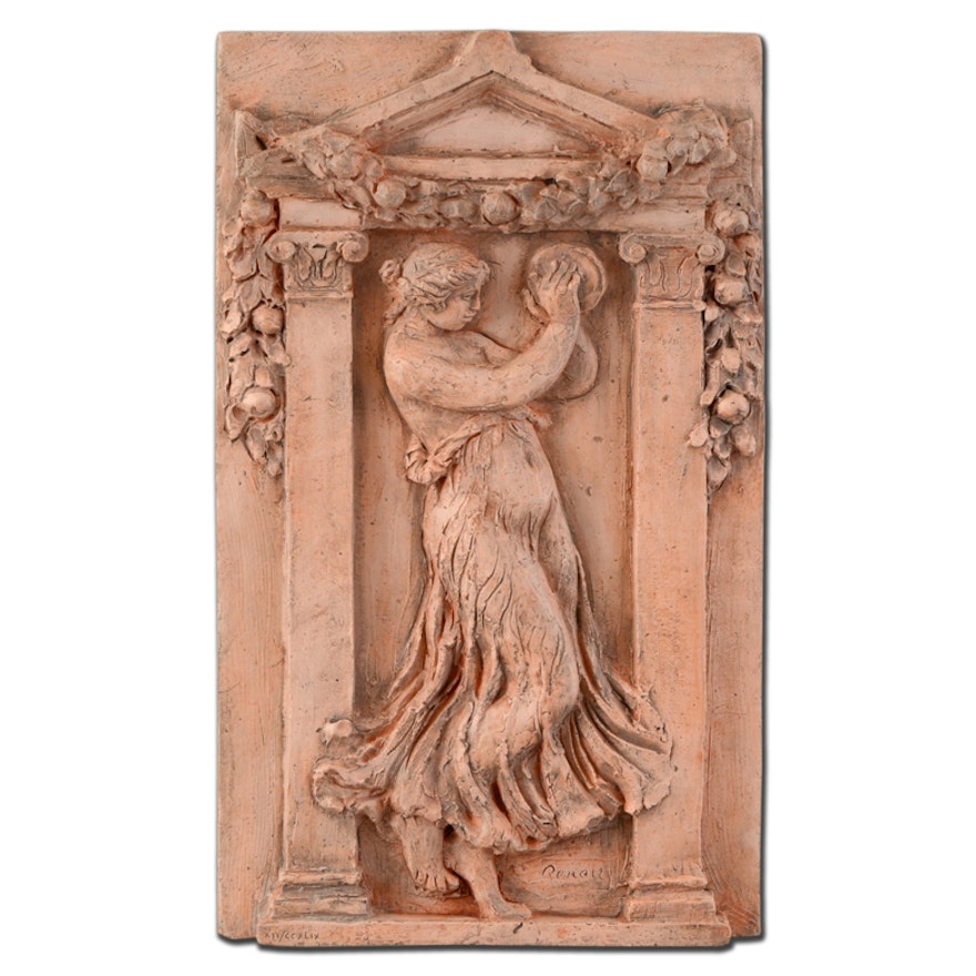 Renoir Limited Edition Relief Sculpture with Cast Signature "Dancer with Tambourine III"