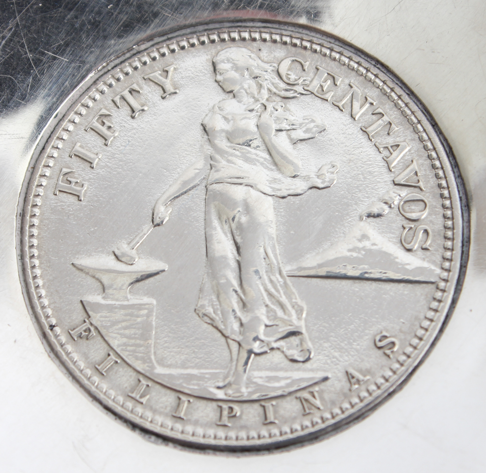 1944 Philippine Centavos Coin Sterling Silver Dish
