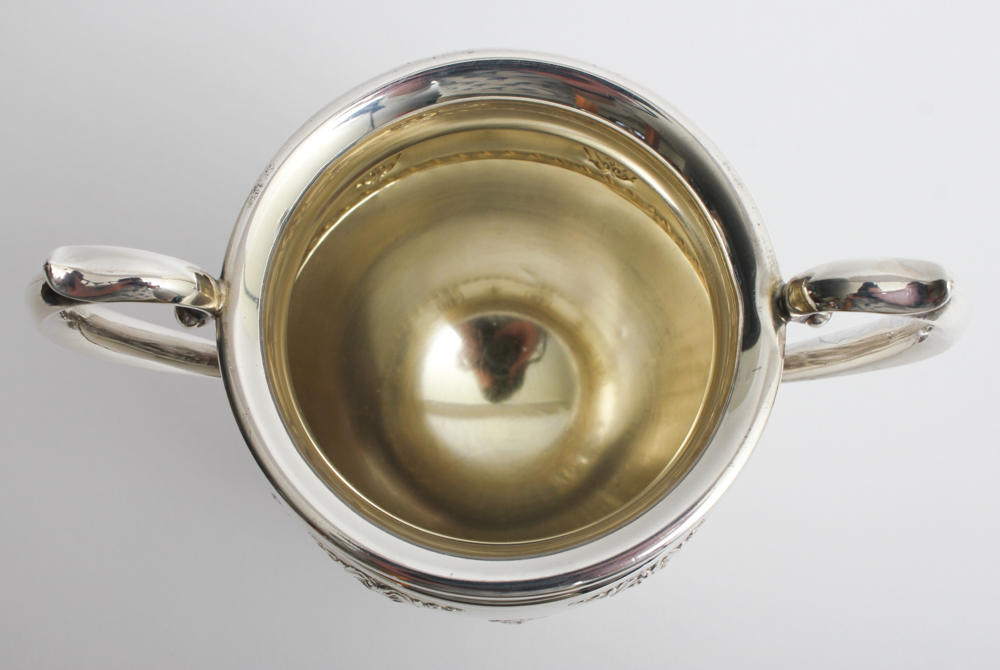 Wallace Sterling Silver "Rose Point" Sugar Bowl