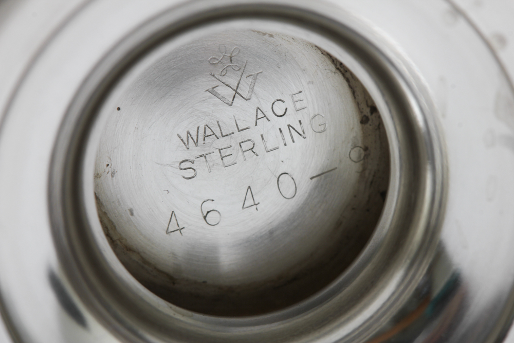 Wallace Sterling Silver "Rose Point" Sugar Bowl