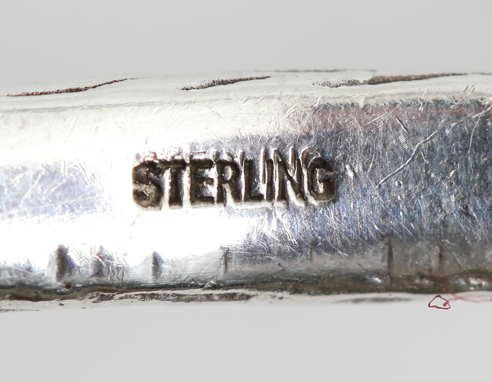 Sterling Rose Pie Server with Six 800 Silver Spoons