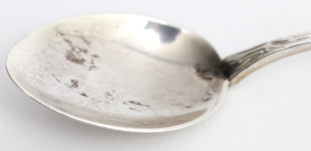 Sterling Rose Pie Server with Six 800 Silver Spoons